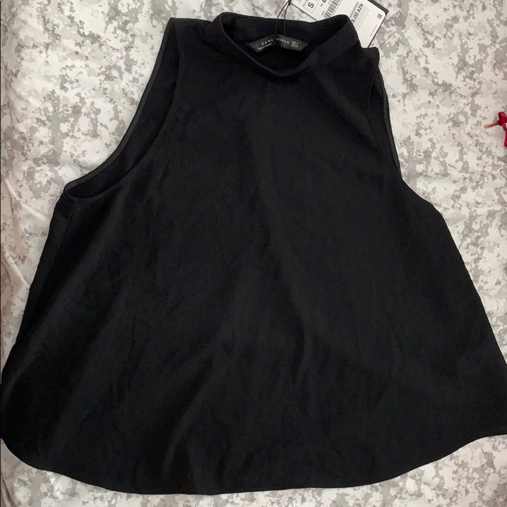 Zara open back blouse